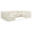 Meridian Furniture Tuft Cream Velvet Modular Sectional