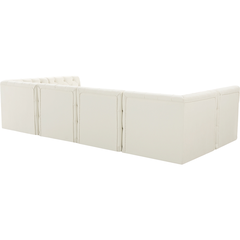 Meridian Furniture Tuft Cream Velvet Modular Sectional