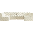 Meridian Furniture Tuft Cream Velvet Modular Sectional