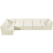 Meridian Furniture Tuft Cream Velvet Modular Sectional