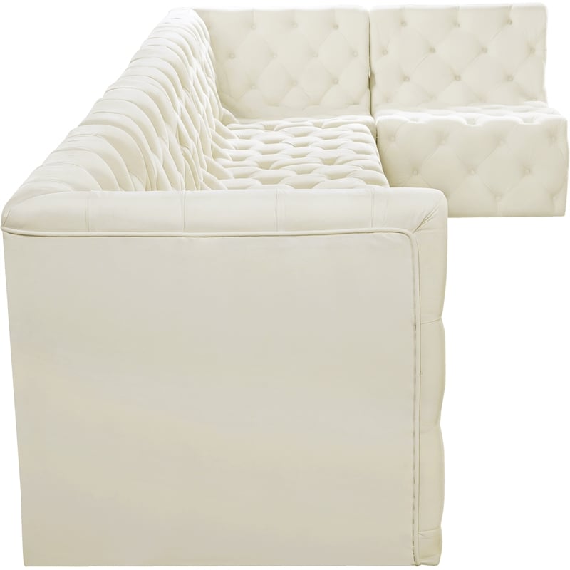 Meridian Furniture Tuft Cream Velvet Modular Sectional