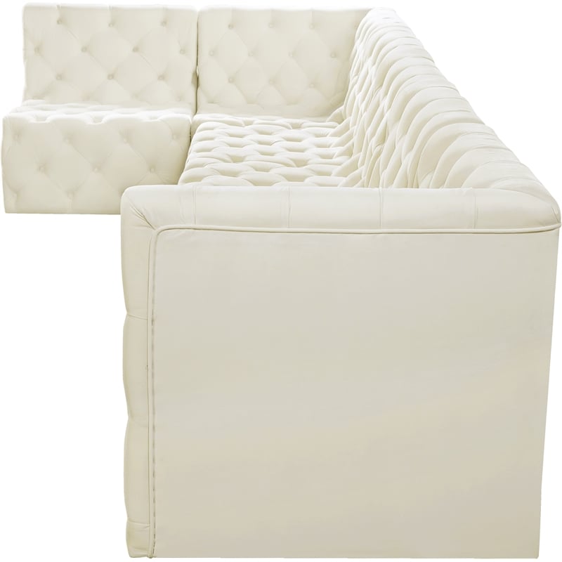 Meridian Furniture Tuft Cream Velvet Modular Sectional