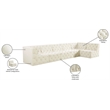 Meridian Furniture Tuft Cream Velvet Modular Sectional