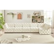 Meridian Furniture Tuft Cream Velvet Modular Sectional