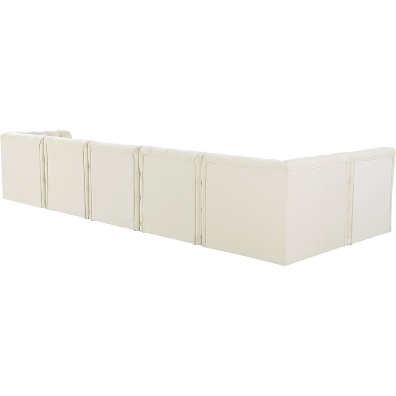 Meridian Furniture Tuft Cream Velvet Modular Sectional