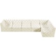 Meridian Furniture Tuft Cream Velvet Modular Sectional