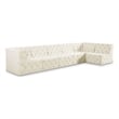 Meridian Furniture Tuft Cream Velvet Modular Sectional