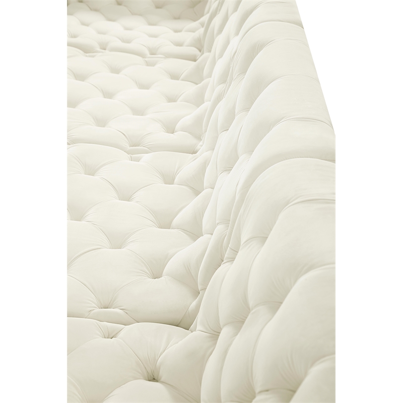 Meridian Furniture Tuft Cream Velvet Modular Sectional