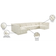 Meridian Furniture Tuft Cream Velvet Modular Sectional