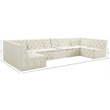 Meridian Furniture Tuft Cream Velvet Modular Sectional