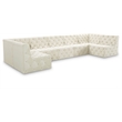 Meridian Furniture Tuft Cream Velvet Modular Sectional
