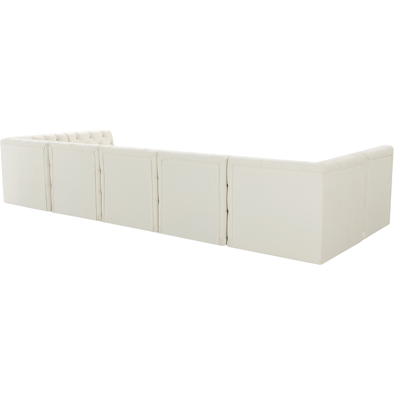 Meridian Furniture Tuft Cream Velvet Modular Sectional
