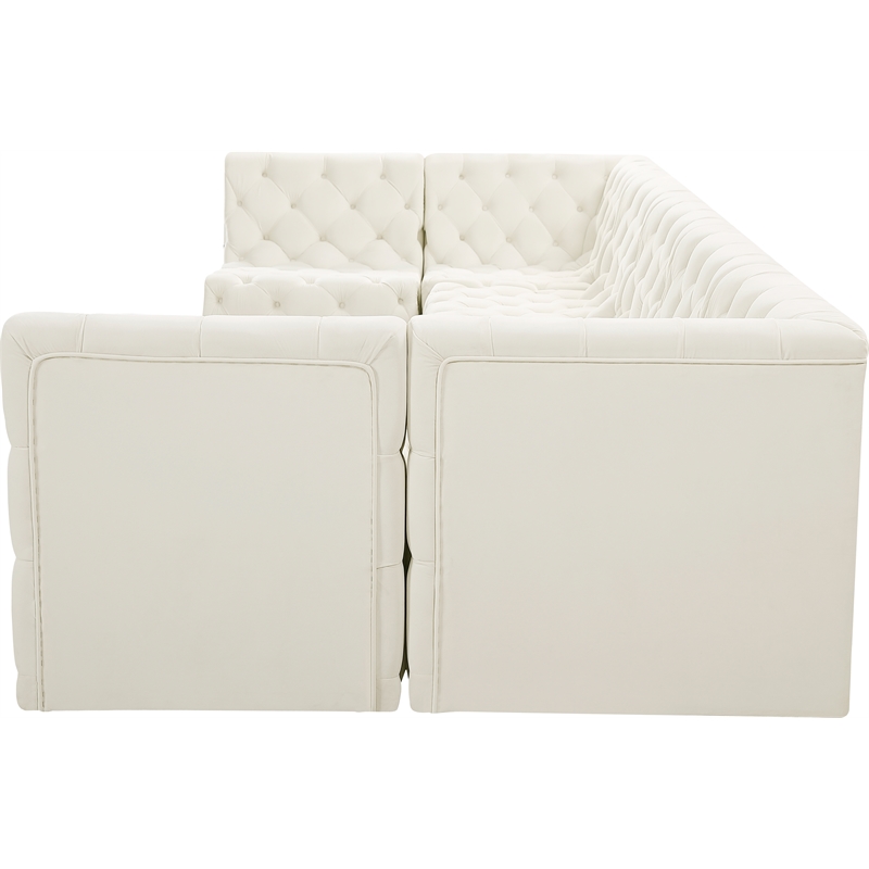 Meridian Furniture Tuft Cream Velvet Modular Sectional