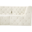 Meridian Furniture Tuft Cream Velvet Modular Sectional