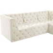 Meridian Furniture Tuft Cream Velvet Modular Sectional