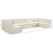 Meridian Furniture Tuft Cream Velvet Modular Sectional