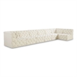 Meridian Furniture Tuft Cream Velvet Modular Sectional