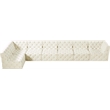 Meridian Furniture Tuft Cream Velvet Modular Sectional