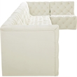 Meridian Furniture Tuft Cream Velvet Modular Sectional