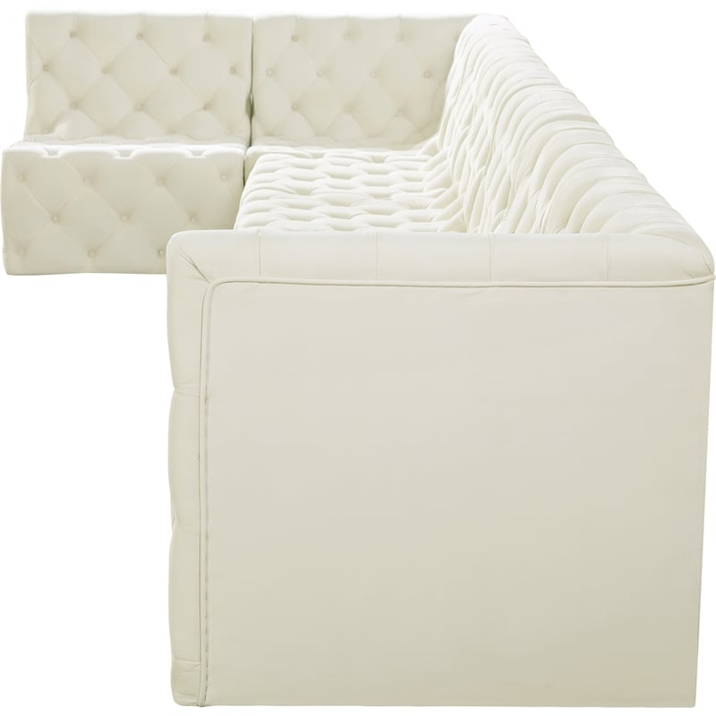 Meridian Furniture Tuft Cream Velvet Modular Sectional