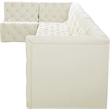 Meridian Furniture Tuft Cream Velvet Modular Sectional