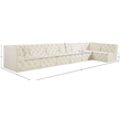 Meridian Furniture Tuft Cream Velvet Modular Sectional