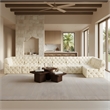 Meridian Furniture Tuft Cream Velvet Modular Sectional