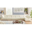 Meridian Furniture Tuft Cream Velvet Modular Sectional