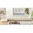 Meridian Furniture Tuft Cream Velvet Modular Sectional