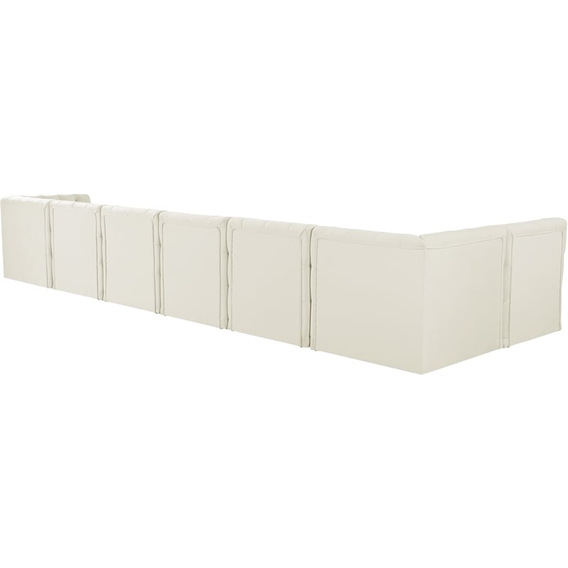 Meridian Furniture Tuft Cream Velvet Modular Sectional