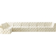 Meridian Furniture Tuft Cream Velvet Modular Sectional