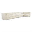 Meridian Furniture Tuft Cream Velvet Modular Sectional