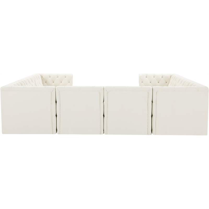 Meridian Furniture Tuft Cream Velvet Modular Sectional