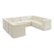 Meridian Furniture Tuft Cream Velvet Modular Sectional