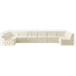 Meridian Furniture Tuft Cream Velvet Modular Sectional