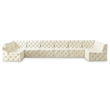 Meridian Furniture Tuft Cream Velvet Modular Sectional