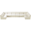 Meridian Furniture Tuft Cream Velvet Modular Sectional