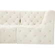 Meridian Furniture Tuft Cream Velvet Modular Sectional