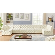 Meridian Furniture Tuft Cream Velvet Modular Sectional