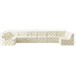 Meridian Furniture Tuft Cream Velvet Modular Sectional