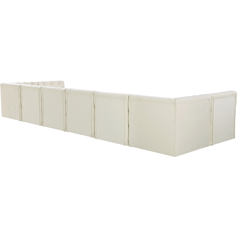 Meridian Furniture Tuft Cream Velvet Modular Sectional