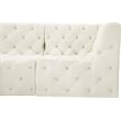 Meridian Furniture Tuft Cream Velvet Modular Sectional