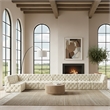Meridian Furniture Tuft Cream Velvet Modular Sectional