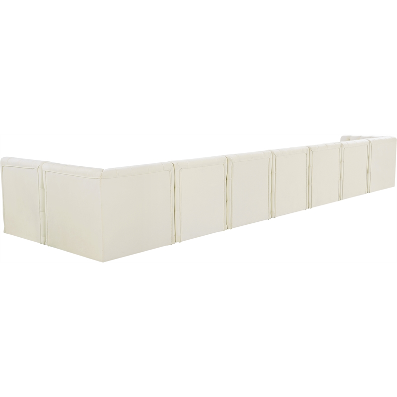 Meridian Furniture Tuft Cream Velvet Modular Sectional