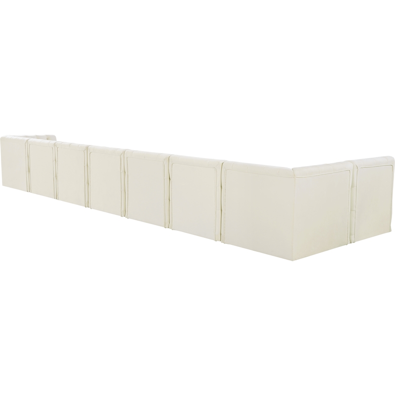 Meridian Furniture Tuft Cream Velvet Modular Sectional