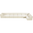 Meridian Furniture Tuft Cream Velvet Modular Sectional