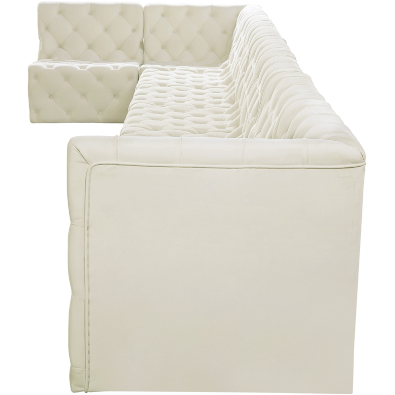 Meridian Furniture Tuft Cream Velvet Modular Sectional