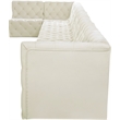 Meridian Furniture Tuft Cream Velvet Modular Sectional