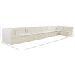 Meridian Furniture Tuft Cream Velvet Modular Sectional