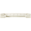 Meridian Furniture Tuft Cream Velvet Modular Sectional